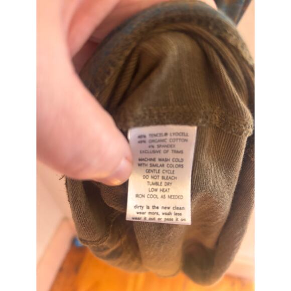 Horny Toad Long Sleeve Marley Dress Green Brown Small Tie Waist Geometric Artsy - Picture 8 of 8